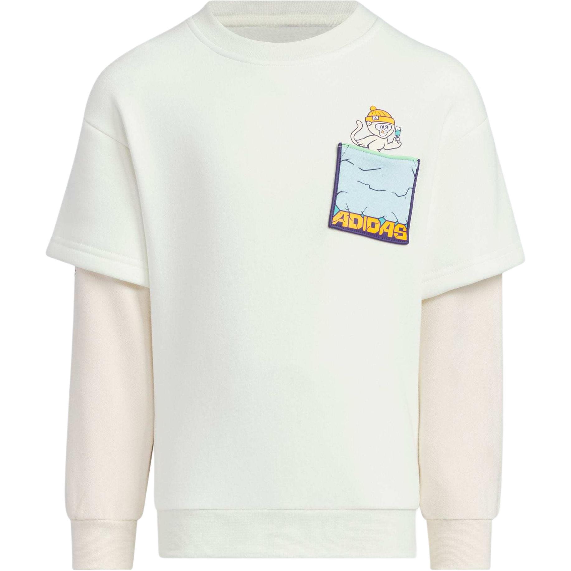 

Adidas Sweatshirt KNIT CREWNECK SWEATSHIRT Jade White Children Aged 3 7 Years Old JJ4957 104