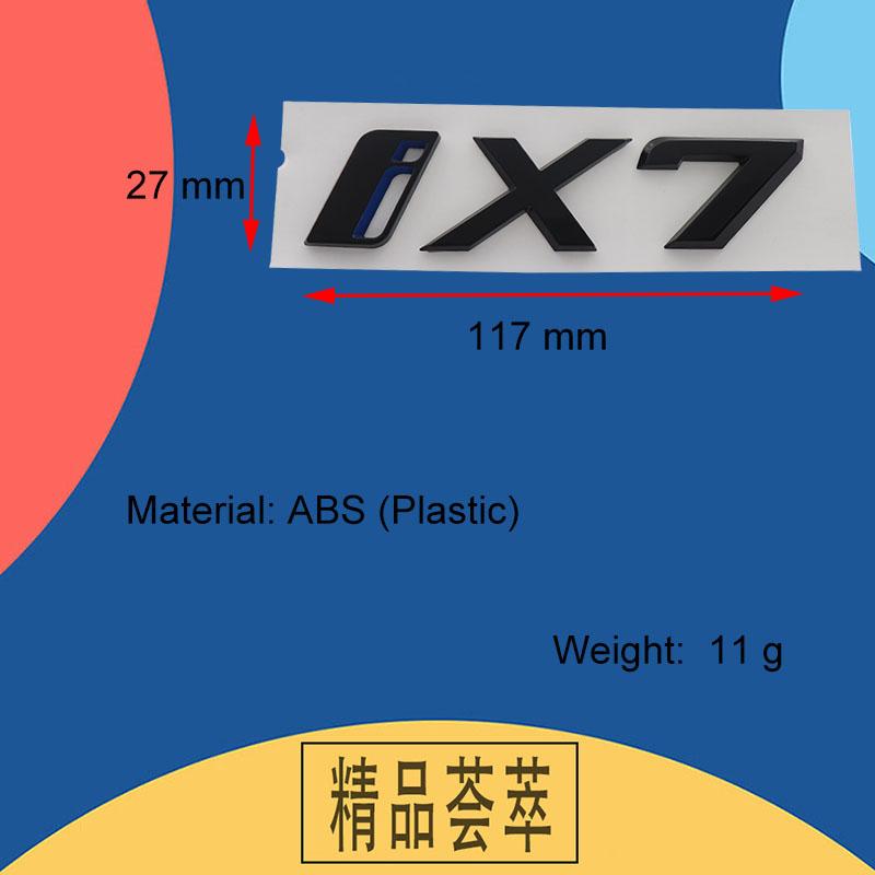 3D Premium IX7 i X7 für IX7 i X7 Elektroautos Motorhaube Kotflügel Kofferraum Heckaufkleber Emblem Abzeichen Aufkleber