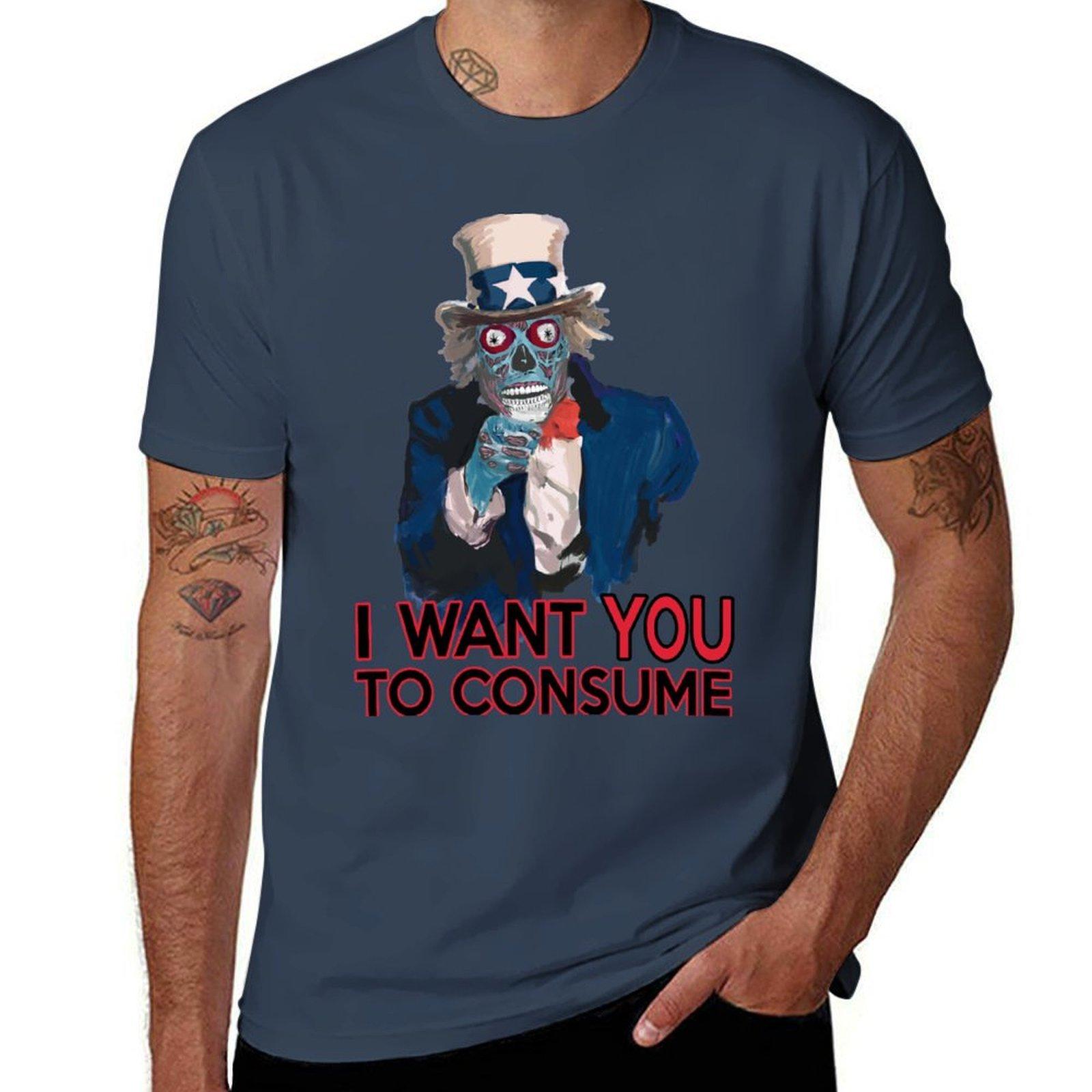 They Live Uncle Sam Tshirt Industrial Work Tee Shirt S