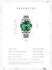 Herren High-End Grüner Wassergeist Quarz Uhr mit Kalender und Stahlband