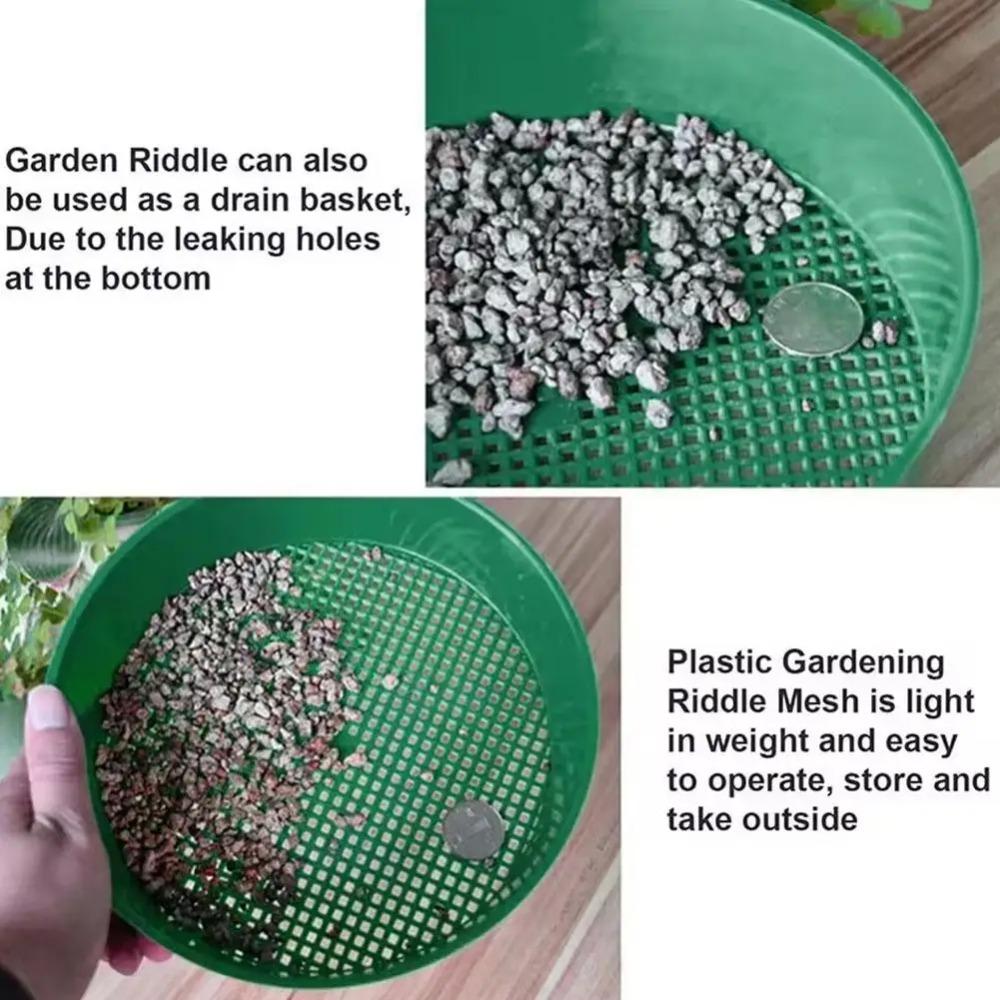 Garden Sieve Soil Sifter, Round Sieve Earth Stone Fine Gardening Tool Home Planting Sieve Screen Garden Soil Filter Net Sifter