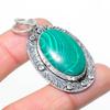 Natural Malachite Gemastone 925 Sterling Silver Jewelry Pendant 2.25" AP-14535