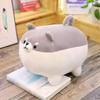 Cute Round Ball Shape Fat Lazy Cat Plush Toy Stuffed Cartoon Aniamls Likelike Bread Toast Cat Husky Shiba Inu Dog Throw Pillow