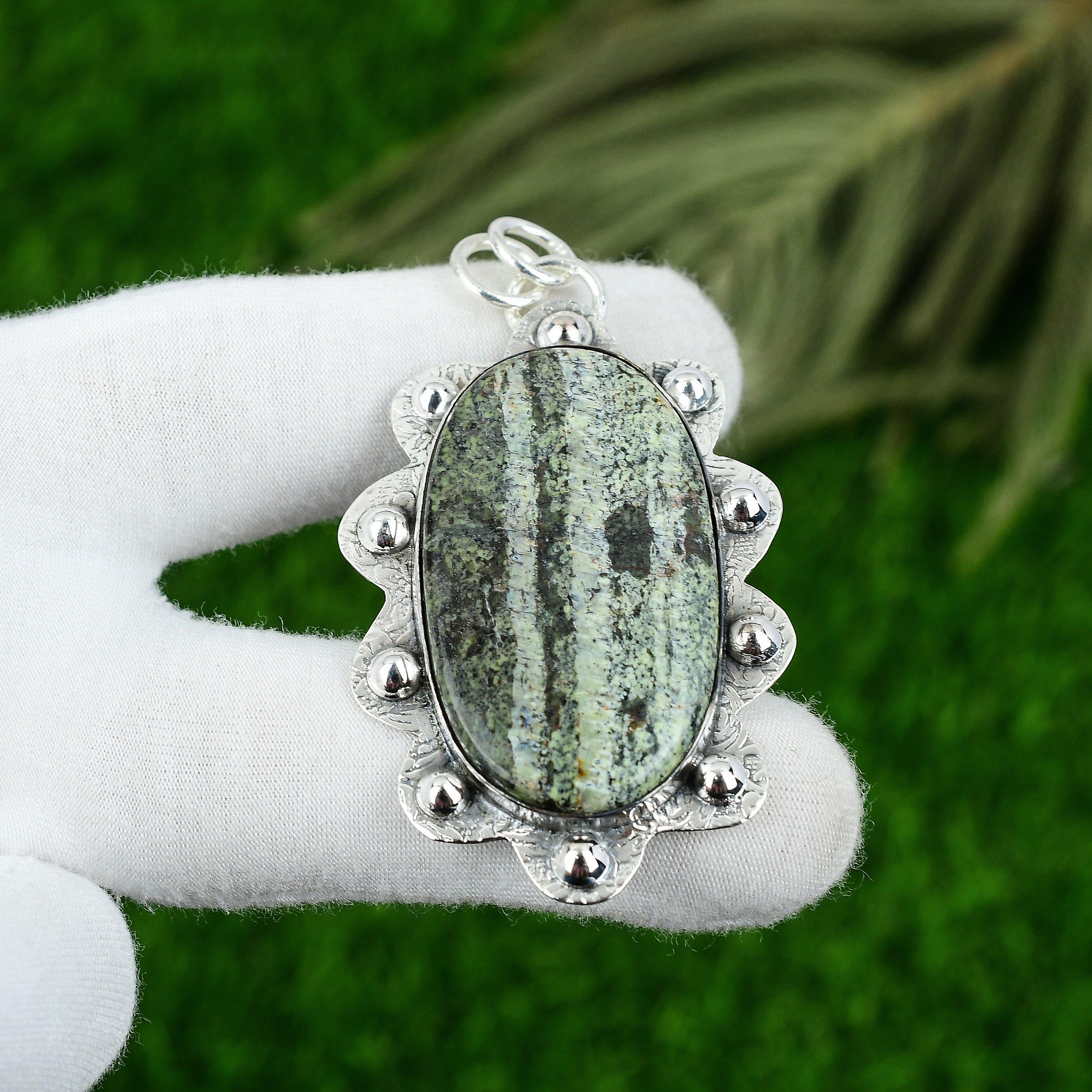 

Natural Green Swiss Opal Gemstone Jewelry 925 Sterling Silver Pendant For Girls
