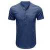 Summer Men's Short-sleeved Stand Collar Linen Shirt Breathable Short-sleeved Cotton Linen Shirt Men Casual Wear Minimalist Fashion Breathable Shirt