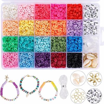 6mm Polymer Clay Bead Set, 3000 Pieces, DIY Accessory Kit,  for Boho Bracelets, Necklace Making, Letters, DIY Accessory Kit
