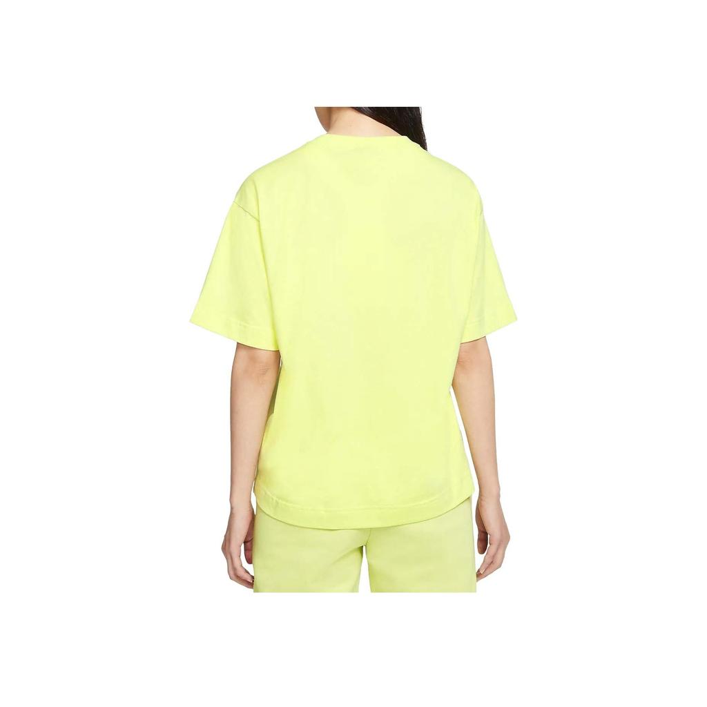 Nike Air Letter Logo Print Casual Loose Short Sleeve T-Shirt Women Tops Yellow Green CJ3105-367