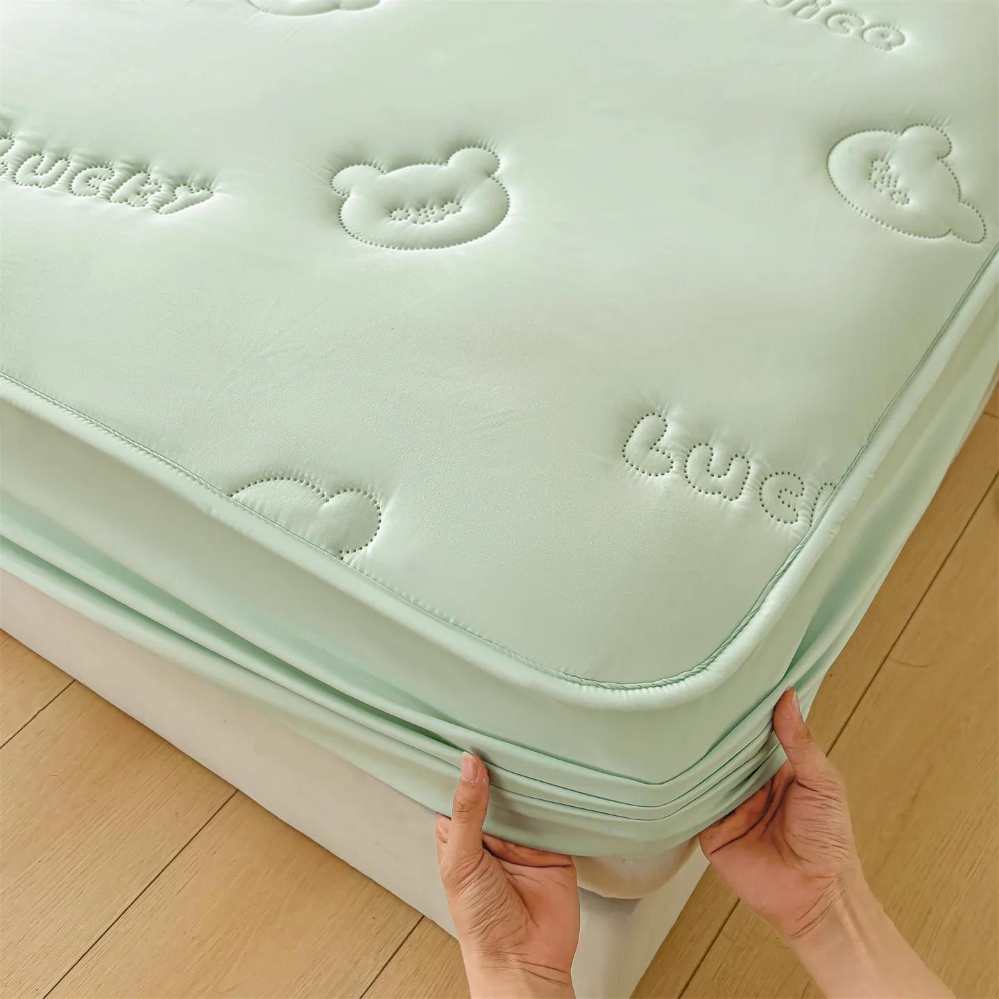 

Высококачественный протектор для матраса - Антибактериальный чехол для матраса, Гипоаллергенная безопасная для кожи бесшумная простыня на резинке, Без наволочки 90x200cm