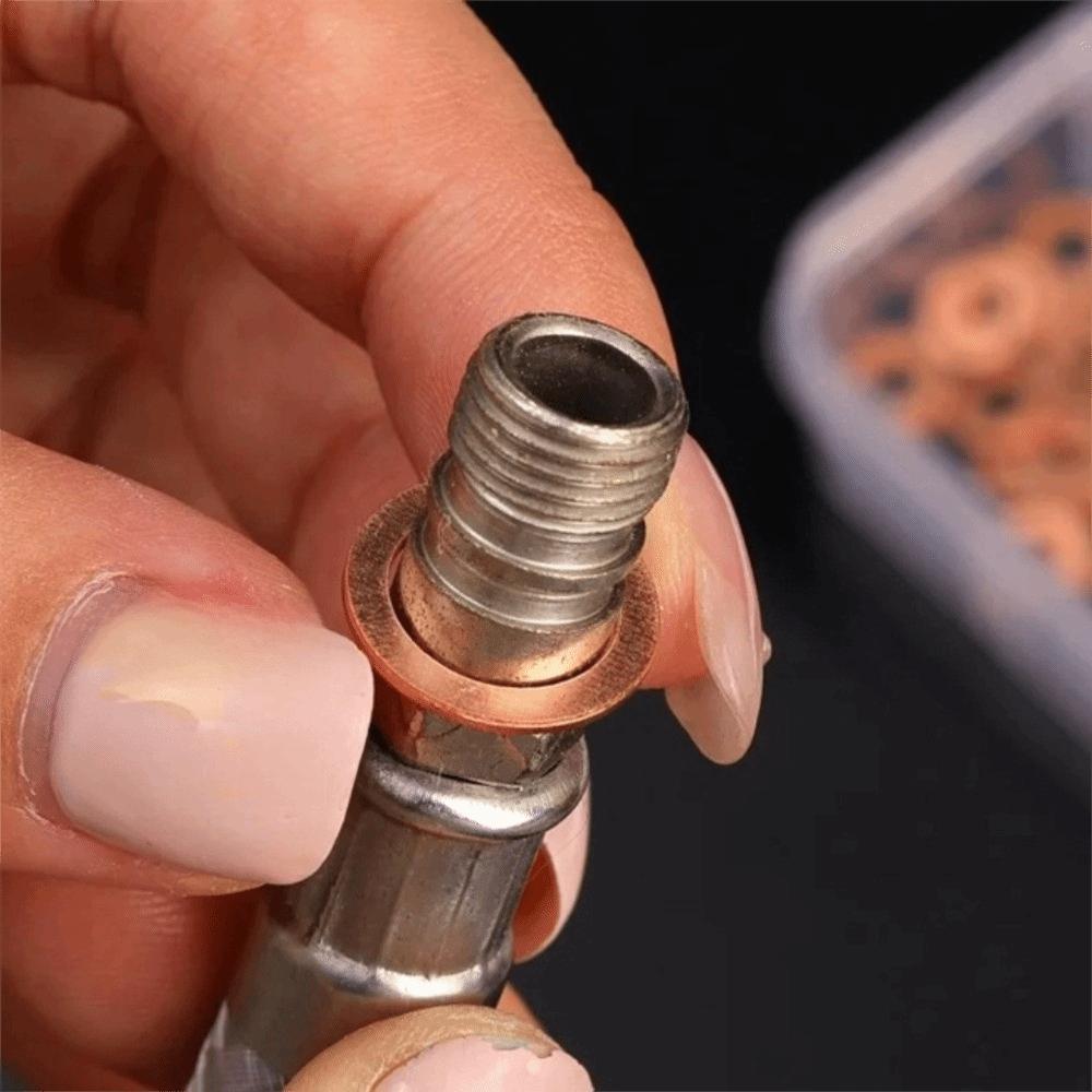 Car Engine Washers Sealing Gasket Flat Ring Seal Ring Tool Copper Washer Automotive Maintenance