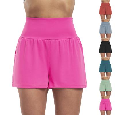 Women's  Running Shorts Workout Sport Layer Active Shorts With Pockets