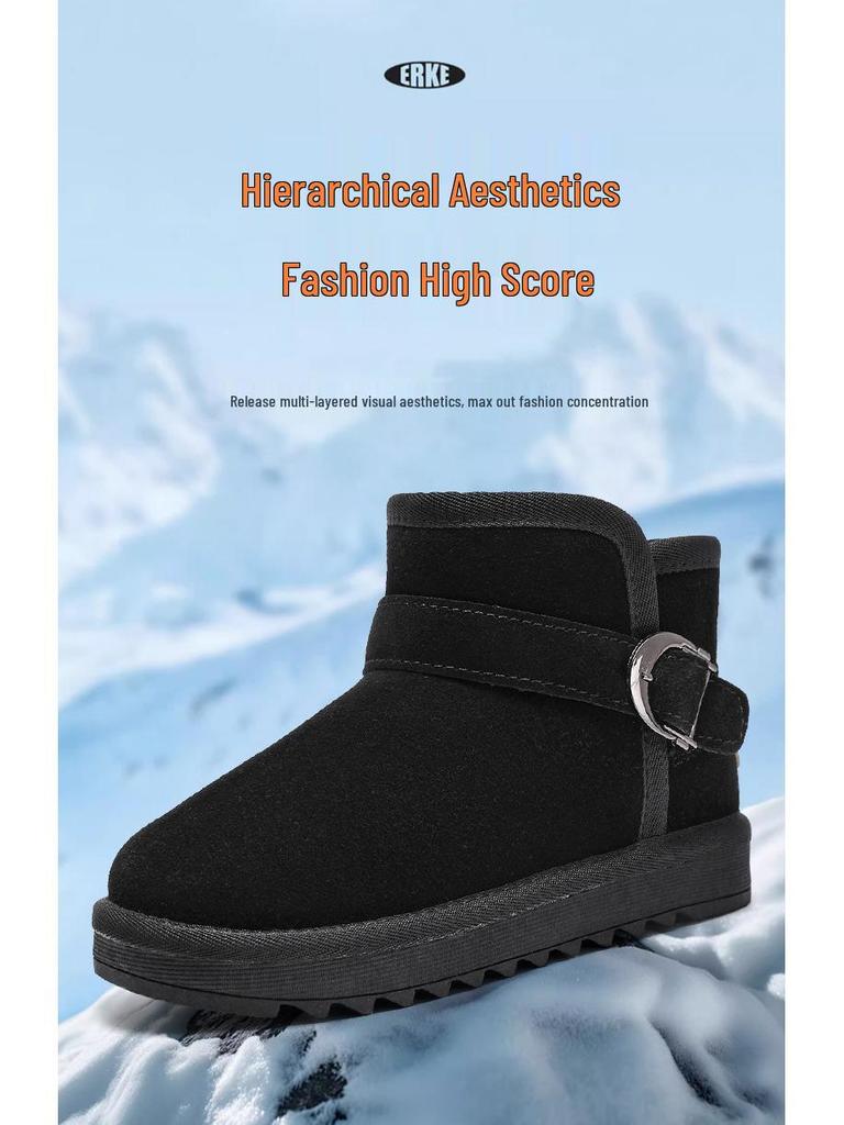 2025 Winter Children's Slip-On Snow Boots, Plus Velvet, Thickened, Soft Sole - Boys & Girls
