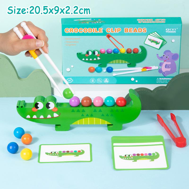 Gioco di Abbinamento Colori e Ordinamento per Bambini Giocattolo Creativo Montessori Clip Animali Perline Impilamento Gioco di Equilibrio Giocattolo per l'Educazione delle Abilità Motorie Fini del Bambino