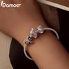 Bamoer Original 925 Silver Witch Knot Pendant Bow Charm Pink Love Beads DIY For Women Party Daily Gift Fine Jewlery