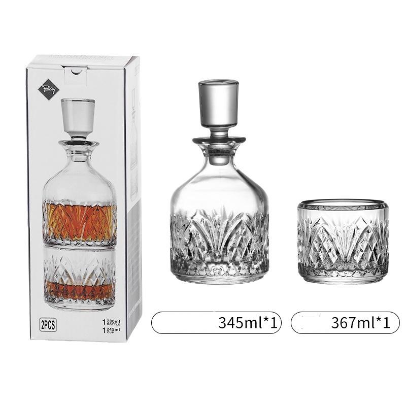 Whiskey Decanter Set with Old Fashioned Whisky Glasses for Liquor Scotch Bourbon or Wine