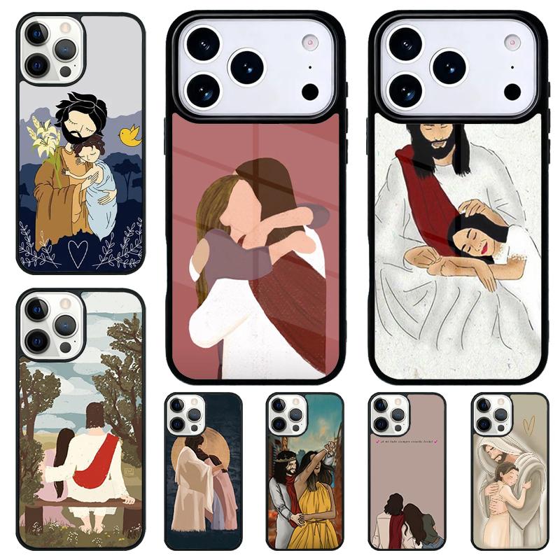 Jesus Couple Amen Cruz Amor Phone Case for iPhone 17 Air 16 15 11 12 14 13 Pro Max Shockproof Cover
