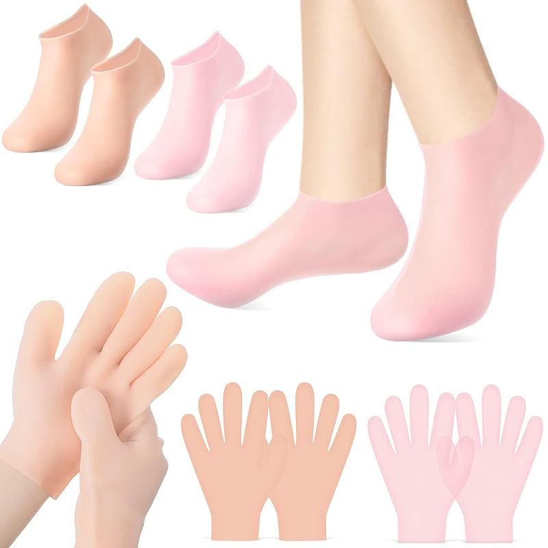 Maschera per Piedi in Silicone Anti-Crepa per Spa Previene la Secchezza Set Maschera per Piedi e Mani Calzini Pedicure e Guanti Idratanti per la Cura di Piedi/Mani