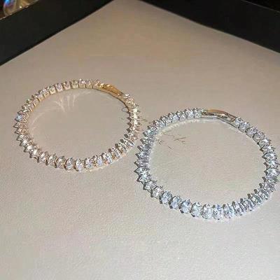 Damen Tropfen Zirkonia Tennisarmband: Marquise Krappenkette, Exklusives Modestück