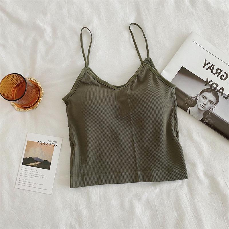 Tílko s úzkým střihem a výstřihem do V, jednobarevné, na léto, vrstvení nebo svrchní oblečení