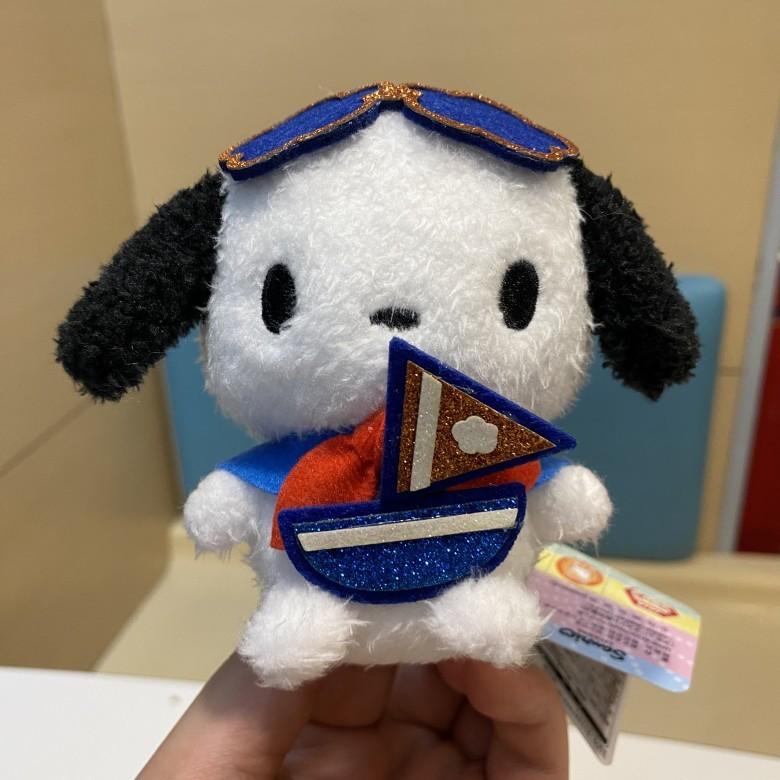 

Pochacco Sanrio Flower Glasses Cartoon Navy Shaped Plush Doll Pendant Decor Bag StyleC