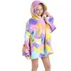 Kids Wearable Blanket Hooded Sweatshirt Cozy Cotton TV Fall Winter Home Use