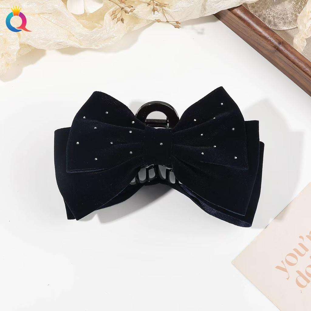 Premium Hair Clips for Women: Bow-knot Claw Clips for Thick and Thin Hair, Big Non-slip Bow Clips In Black