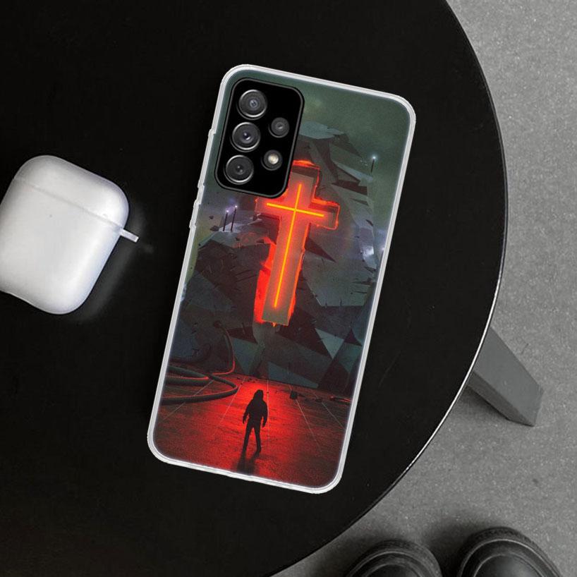 God Jesus Pray Cross Phone Case Cover for Samsung Galaxy A12 A22 A32 A52 A72 A02S A51 A50S A31 A20S A10S Note 20 Ultra 10 Plus G