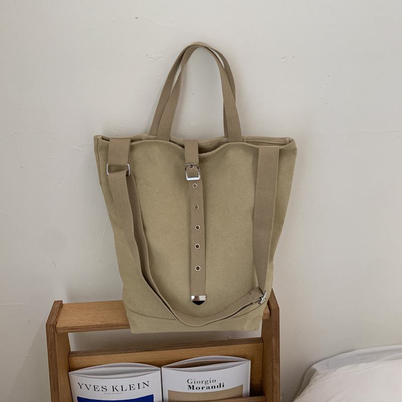 

Unique vintage canvas bag for women2026New large-capacity commuter tote bag, shoulder and crossbody bucket bag хаки