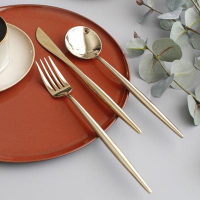 (Glänze Gold) Kingdom Besteck - Löffel, Gabel, Messer