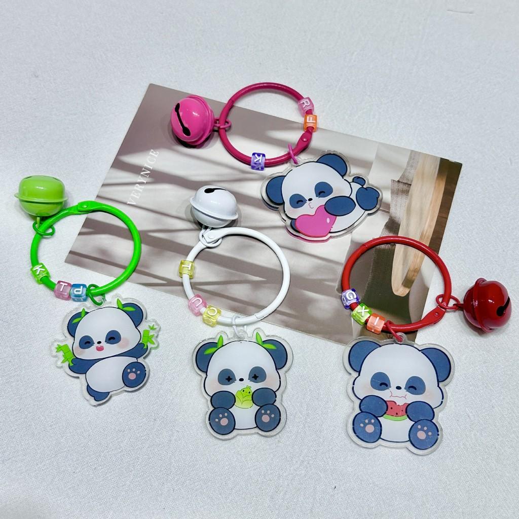 Cute Panda Acrylic Keychain With Bamboo Design Stylish Accessories For Bags And Keys