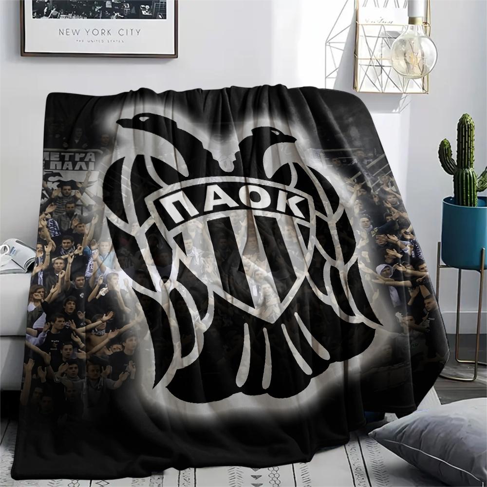 

PAOK FC,pattern Flannel Blanket, High quality Comfortable for All Seasons, Home Decor, Warmth and Comfort, Perfect for Gifts. 80cm x 120cm