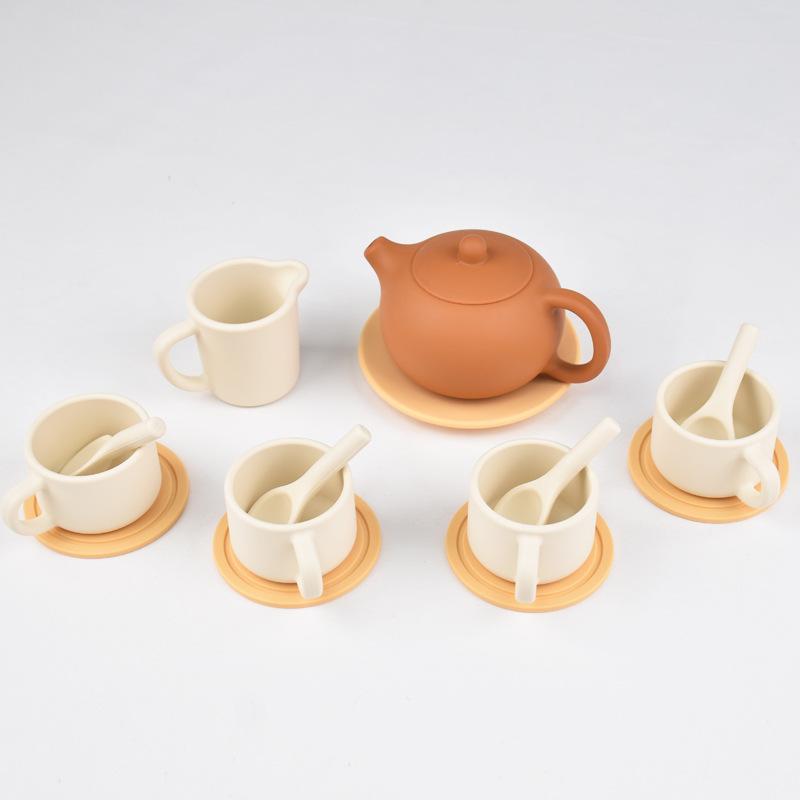 Children'S Play House Toy Set Early Education Mini Tea Set Simulation Teapot Silicone Kitchen Small Toy