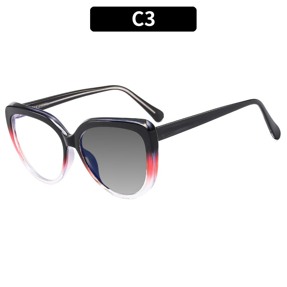 New Core Insert Cat Eye Ladies Frame Anti Blue Light Photochromic Prescription Reading Glasses