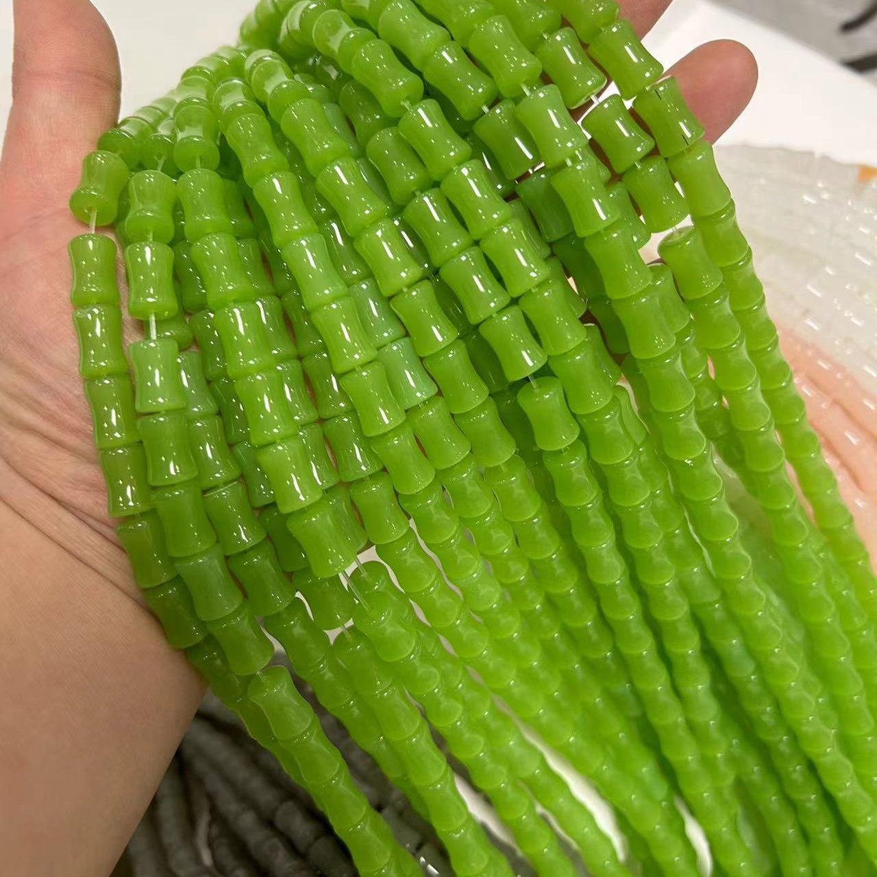 

Имитация нефрита 8x12 мм бамбуковые стеклянные бусины для самостоятельного плетения браслетов ювелирных изделий 1 strand