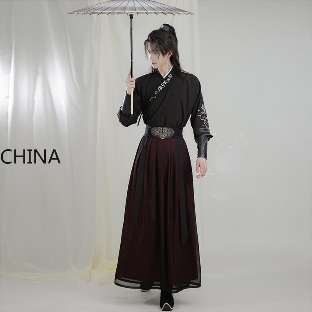 Original Hanfu Spring And Summer Swordsman Handsome Cool Daily Chinese Style Embroidery Suit Chinese Hanfu