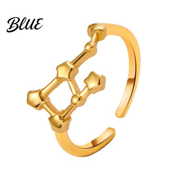 Star Symbol Ring Student Electroplated Finish Adjustable Opening Design Retro