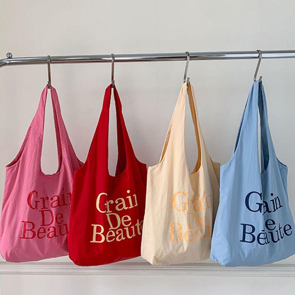 Korean Nylon Tote Bags Casual Commute Bag Ins Letter Shoulder Bag  Daily