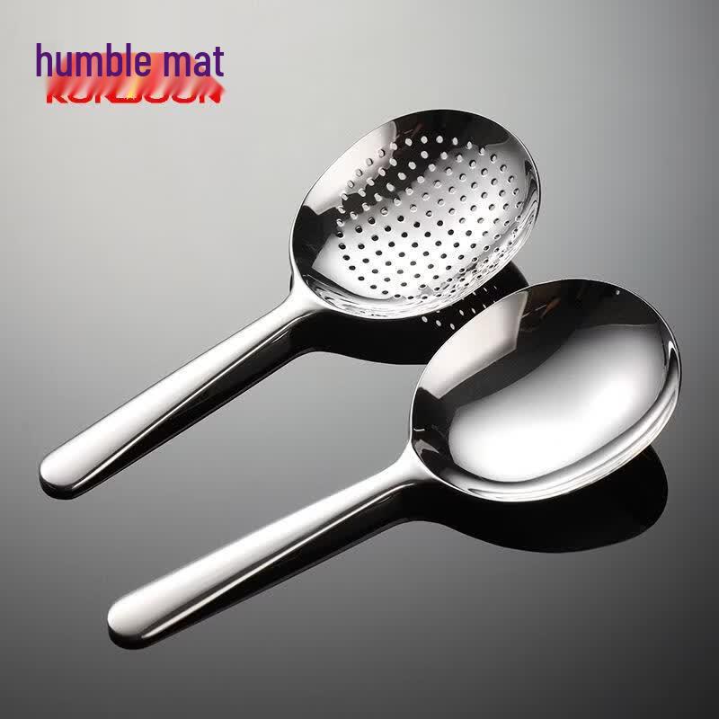 Qianxing Stainless Steel Short-Handle Oval Serving Spoon Set