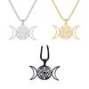 Triple Moon Hecate Necklace For Witches Symbol Witches Knot Necklace Wheel Symbol Necklace