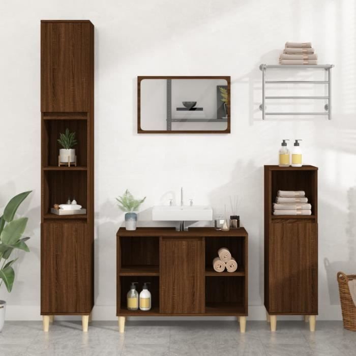 VidaXL Sink Cabinet Brown Oak 80x33x60 Cm Engineered Wood 821291