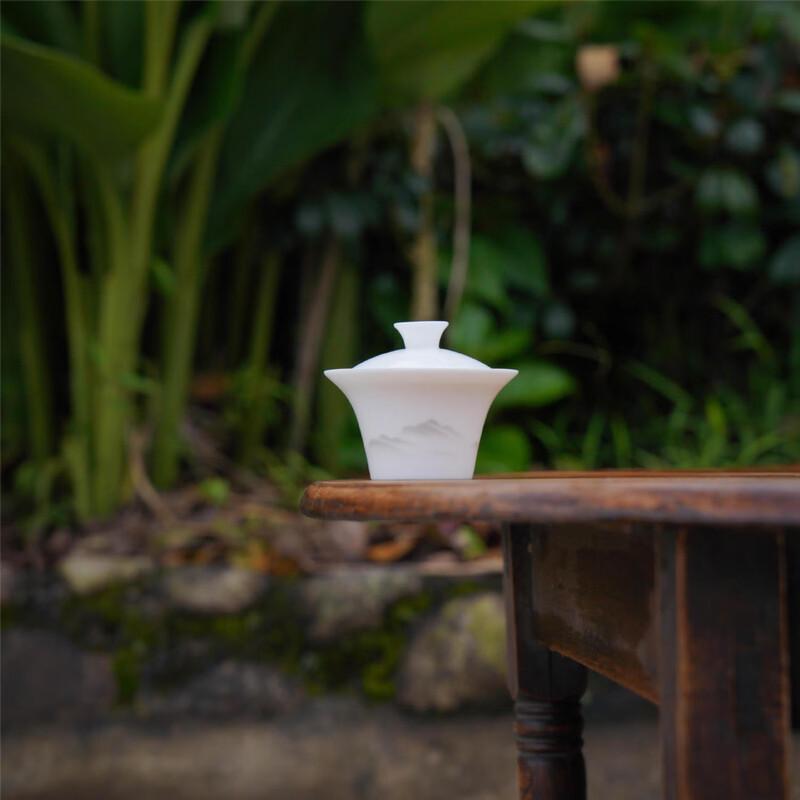 Премиальная белая фарфоровая гайвань для чая