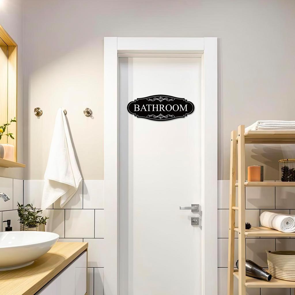 Haiabei 3 Stück Badezimmer-Schild Aufkleber Für Geschäft Und Zuhause Selbstklebend Niedliche Badezimmer-Dekoration Bitte Tür Geschlossen Halten Für Tür Wate