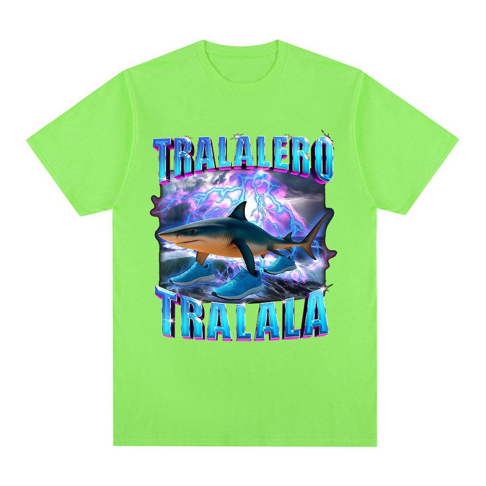 

Tralalero Tralala Italian Brainrot Funny Shark Meme Graphic T-shirts Men s Women Clothing Fashion T Shirts Summer Cotton T Shirt 4XL