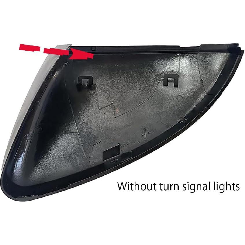 Right Passenger Side Mirror Cover Replacement Compatible With Volkswagen Jetta 2024 Rearview Mirror Cover Without Turn Signal (Black right)