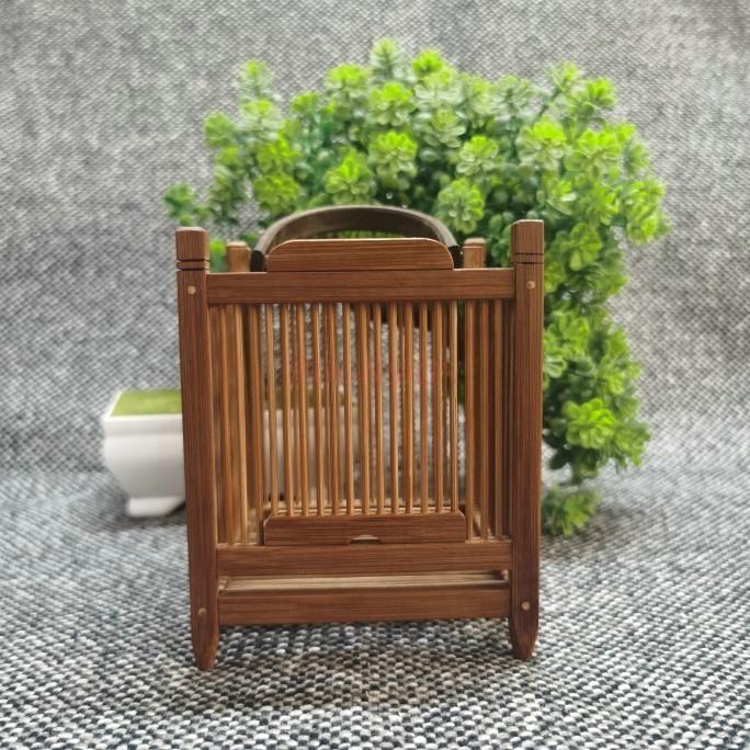 Natural Bamboo Products Encrypted Grasshopper Cage Retro Handmade Single Grid