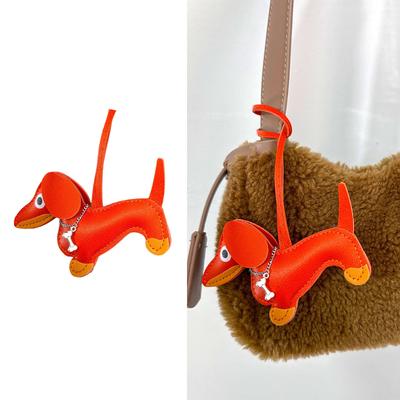 Niedlicher Dackel-Schlüsselanhänger aus PU-Leder, lustiger Dackel-Schlüsselanhänger aus PU-Leder, Dekoration, Schlüsselanhänger, Charm für Kinder und Erwachsene
