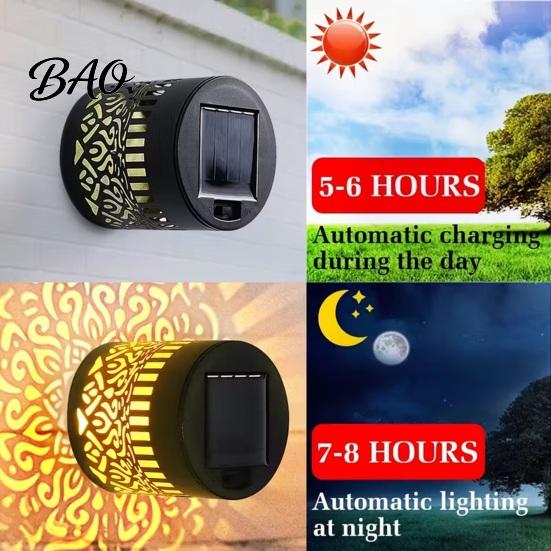 Decorative Solar Fence Lights Wall Light, 7 Color Changing Outdoor Projection Light With Projected Patterns Lamp, Waterproof Garden Lamp for