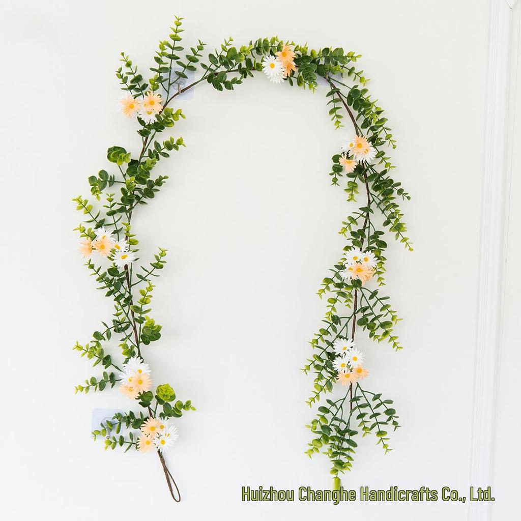 Eucalyptus Leaves & Daisy Vine Artificial Greenery for Easter & Home Décor