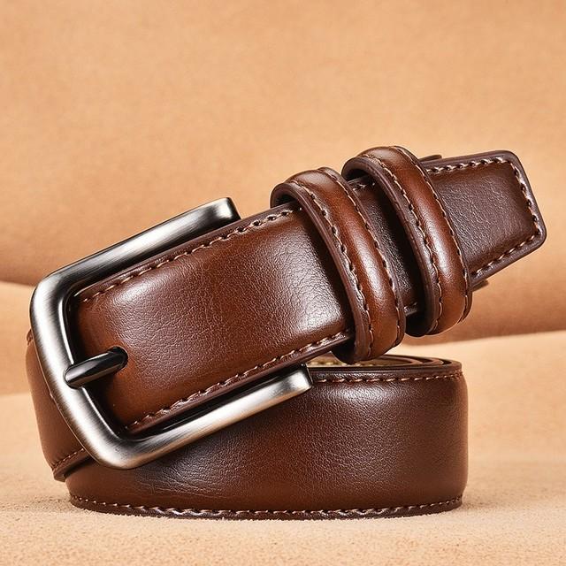 Bauhinia Cintura da uomo nuova di zecca in pelle 105-125CM Cintura con fibbia ad ardiglione casual Moda casual Cintura blu neutro per uomo
