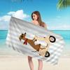 Cute Funny Animal Ins Cartoon Microfiber Printed Beach Towel Mountain Climbing Yoga Beach Swimming Running Absorbent Soft Towel