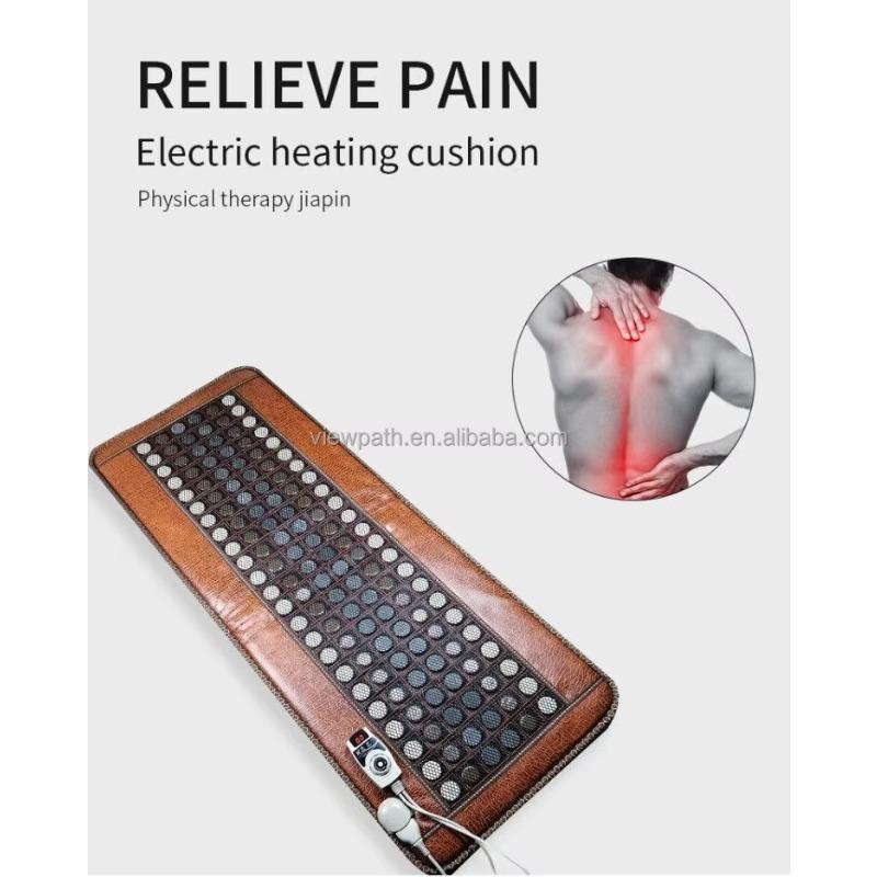 Full Body Therapeutic Bed Massage Pad - Tourmaline Anion Jade, PEMF, Mesh, Timer & Temp for Muscle Pain Relief